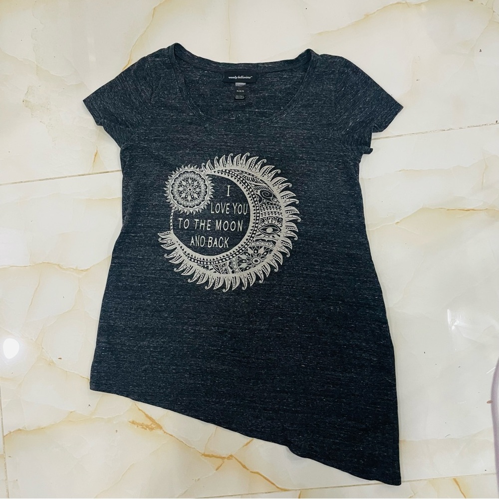 Wendy Bellissimo Charcoal Graphic Tee with Moon Design